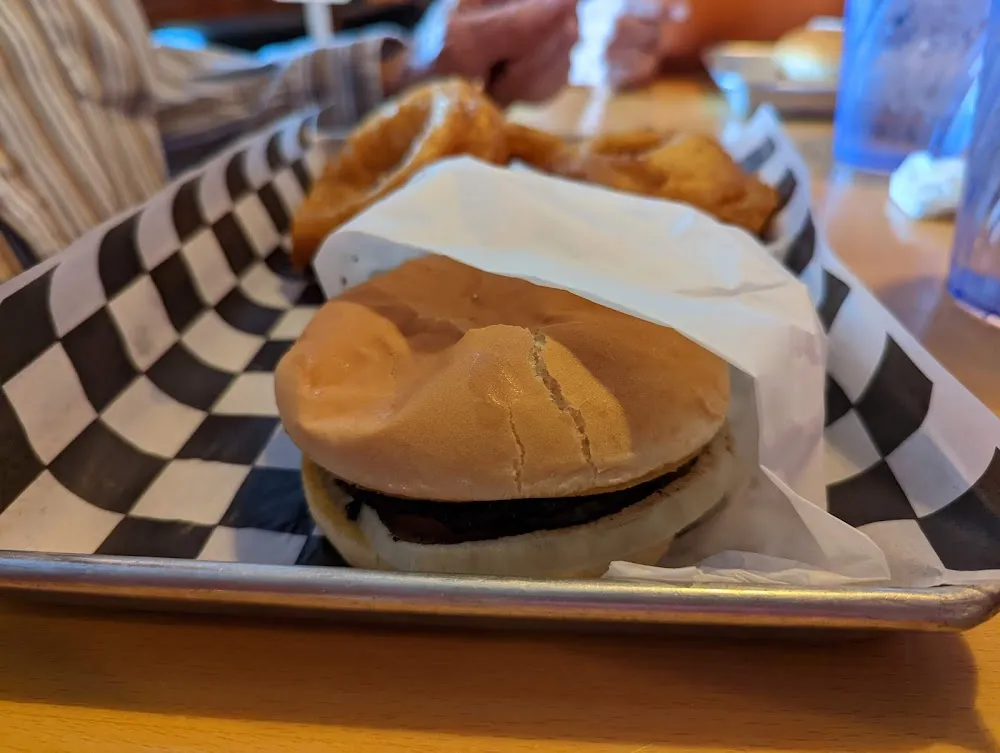Outlaw Burger and Onion Rings